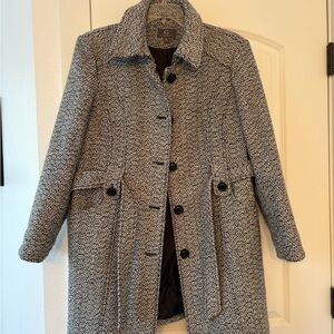 Gallery Black and White Women's Trench Coat
